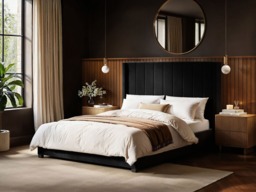 Flair Tiggy Kingsize Ottoman Bed with Winged Headboard Black Velvet - thumbnail 2