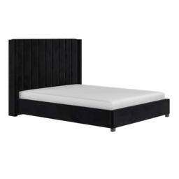 Flair Tiggy Kingsize Ottoman Bed with Winged Headboard Black Velvet - thumbnail 5