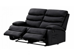 "Kidsaw 2 Seater Manual Recliner Sofa with High Back Black " - thumbnail 4