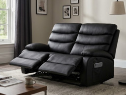 "Kidsaw 2 Seater Manual Recliner Sofa with High Back Black " - thumbnail 2