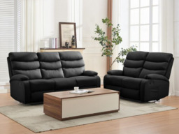 "Kidsaw 2 Seater Manual Recliner Sofa with High Back Black " - thumbnail 3