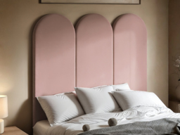 SOLACE+CO Cirrus Headboard Wall Panels Double Pink Velvet - thumbnail 2