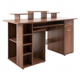 Alphason San Diego Computer Workstation-Walnut - thumbnail 1
