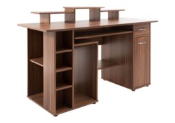 Alphason San Diego Computer Workstation-Walnut - thumbnail 5