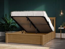 Emporia Beds Bradgate Wooden Ottoman Bed Frame Oak Finish - King Size - thumbnail 2