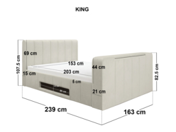 Langden TV Ottoman Bed Cream Kingsize - thumbnail 7