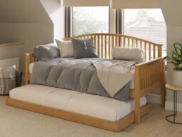 GFW Madrid Single Wooden Day Bed - Oak - thumbnail 2