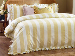 Furn Birdie Wavy Stripe Ruffle Duvet Cover Set-Butter Yellow-Kingsize - thumbnail 2