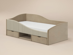 Flair Aubrey Low Sleeper Bed Beige Velvet & Beige Cord - thumbnail 4