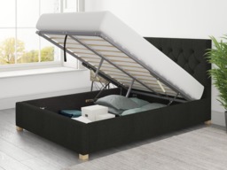 Aspire Olivier Ottoman Bed Saxon Twill Charcoal - Double - thumbnail 3