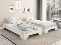 Kids Avenue Wooden Stackable Single Bed Frame White - thumbnail 3