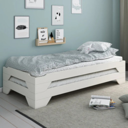 Kids Avenue Wooden Stackable Single Bed Frame White