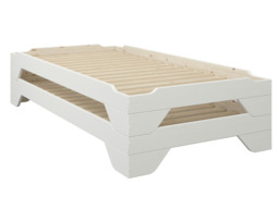 Kids Avenue Wooden Stackable Single Bed Frame White - thumbnail 5
