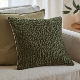 Yard Pebble Textured Chenille Feather Filled Cushion-Lichen - thumbnail 1