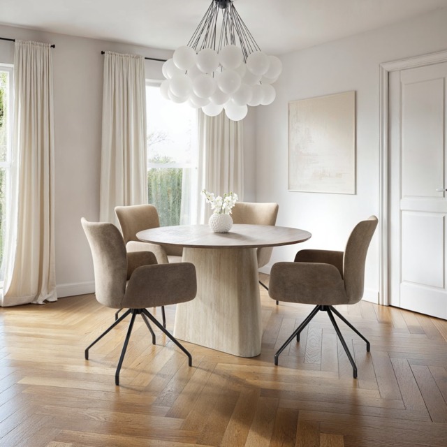 SOLACE+CO Elin Dining Table with Kora Chairs Set of 4 - image 1