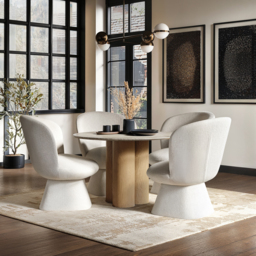 SOLACE+CO Deko Dining Table Oak with Aiko Chairs Set of 4 - thumbnail 1