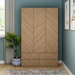 GFW Catania 3 Door 4 Drawer Wardrobe-Oak - thumbnail 1