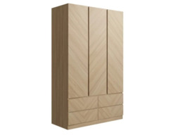 GFW Catania 3 Door 4 Drawer Wardrobe-Oak - thumbnail 6
