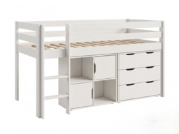Noomi Nora Mid Sleeper Storage Cabin Bed White Solid Wood (FSC-Certified) - thumbnail 6