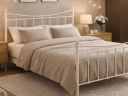 Time Living Alderley Metal Bed Frame-Ivory-Kingsize (5'0) - thumbnail 2