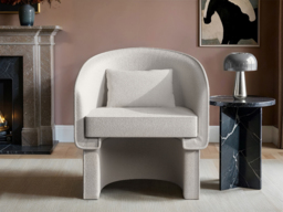 SOLACE+CO Lowen Cream Boucle Accent Chair - thumbnail 2