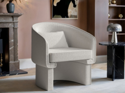 SOLACE+CO Lowen Cream Boucle Accent Chair - thumbnail 1