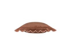 Furn Lil Scallop 45 x 45cm Velvet Cushion Polyester-Chestnut - thumbnail 4