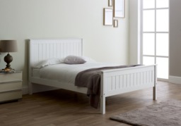 Limelight Taurus High Foot End Wooden Bed Frame-Double-White - thumbnail 1