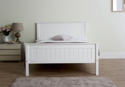 Limelight Taurus High Foot End Wooden Bed Frame-Double-White - thumbnail 2
