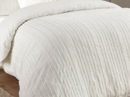 Duvet Day Harrison Stripe Soft Tufted Duvet Cover Set-Double-White - thumbnail 3