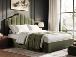 Flair Margot Double Ottoman Bed Green Velvet - thumbnail 1