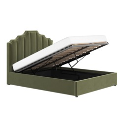 Flair Margot Double Ottoman Bed Green Velvet - thumbnail 4