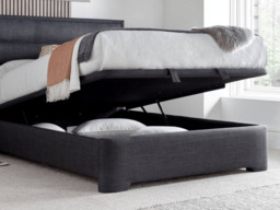 Kaydian Kirkby Fabric Upholstered Ottoman Storage Bed Grey - Double - thumbnail 6