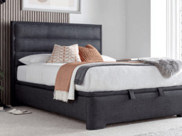Kaydian Kirkby Fabric Upholstered Ottoman Storage Bed Grey - Double - thumbnail 5
