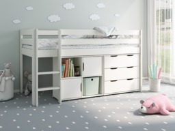 Noomi Nora Solid Wood Mid Sleeper White (FSC-Certified) - thumbnail 2