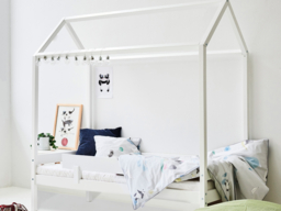 Hoppekids Shorty Housebed with Safety Rail White - thumbnail 2