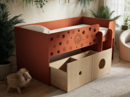 Flair Zaiden Mid Sleeper with Toy Box Orange - thumbnail 3