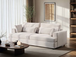 SOLACE+CO Drew 3 Seater Sofa Cream Chenille - thumbnail 2