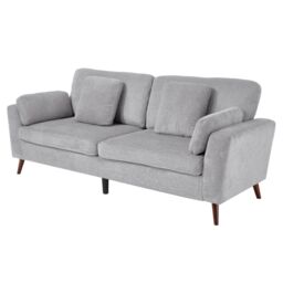 "Living & Home 2-Seater Chenille Upholstered Sofa with Pillows " - thumbnail 3