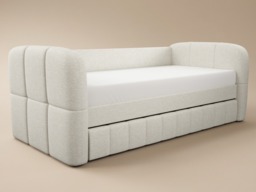 "Flair Livia Day Bed with Trundle Cream Chenille " - thumbnail 5
