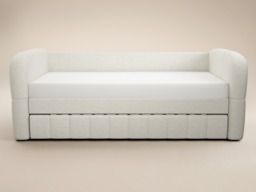 "Flair Livia Day Bed with Trundle Cream Chenille " - thumbnail 4