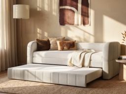"Flair Livia Day Bed with Trundle Cream Chenille " - thumbnail 3