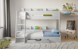 Flair Flick Triple Storage Bunk Bed White - thumbnail 2