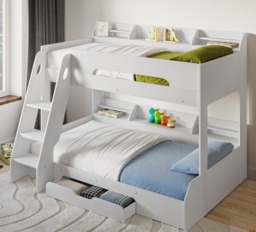 Flair Flick Triple Storage Bunk Bed White - thumbnail 1