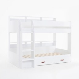 Flair Aviary Bunk Bed with Storage Drawers & Shelves White - thumbnail 4