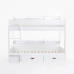 Flair Aviary Bunk Bed with Storage Drawers & Shelves White - thumbnail 5