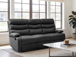 Kidsaw 3 Seater Manual Recliner Sofa Black - thumbnail 4