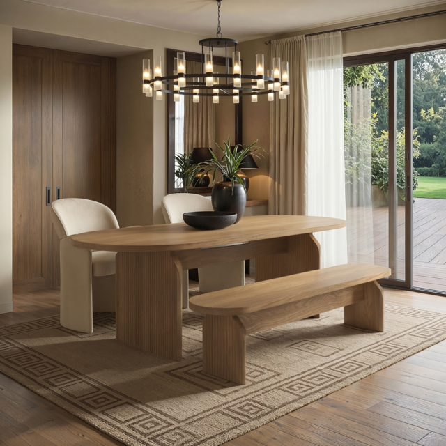 " SOLACE+CO Varm & Estella Extendable Dining Table with Velvet Chairs & Bench Beige Table and 2 Chairs" - image 1