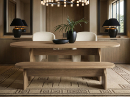 " SOLACE+CO Varm & Estella Extendable Dining Table with Velvet Chairs & Bench Beige Table and 2 Chairs" - thumbnail 2