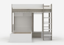 Flair Hampton L Shape Bunk Bed White & Grey - thumbnail 3